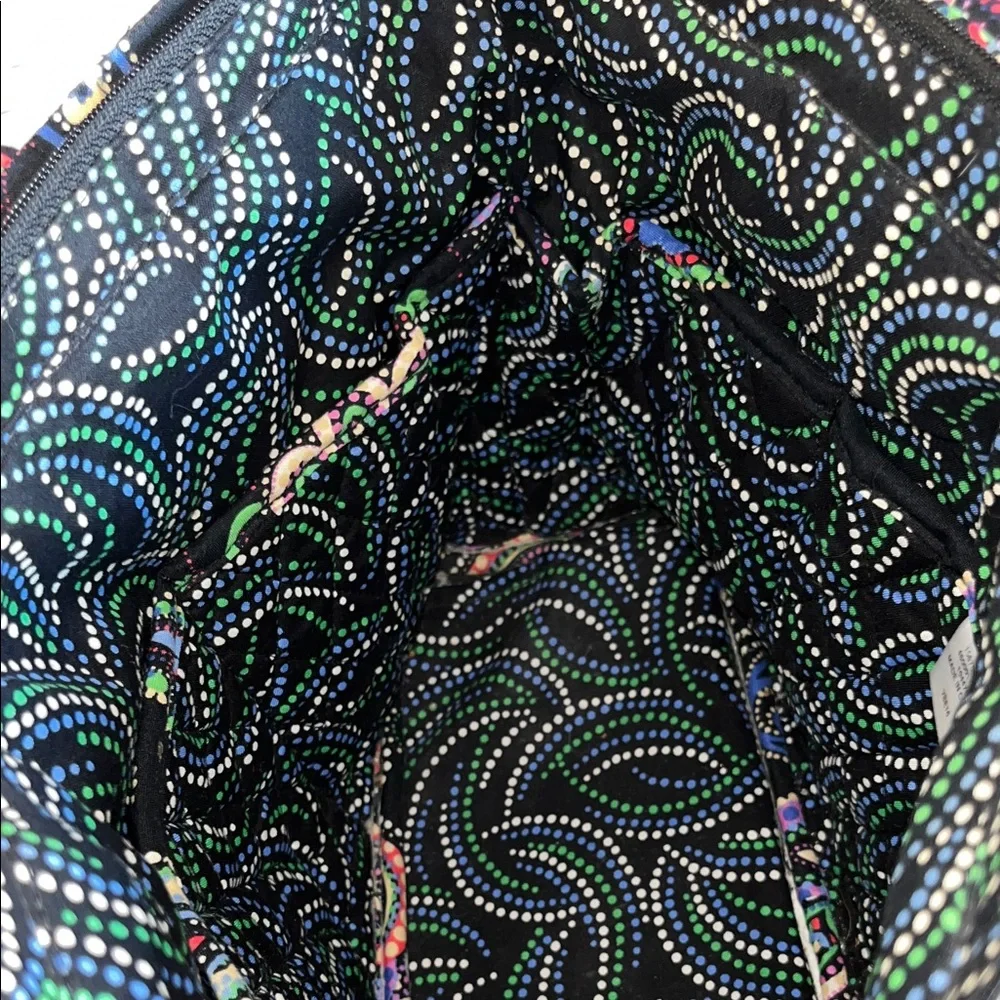 Vera Bradley Black Bohemian Paisley Floral Small Tote with Multicolor Accents - Picture 5 of 9